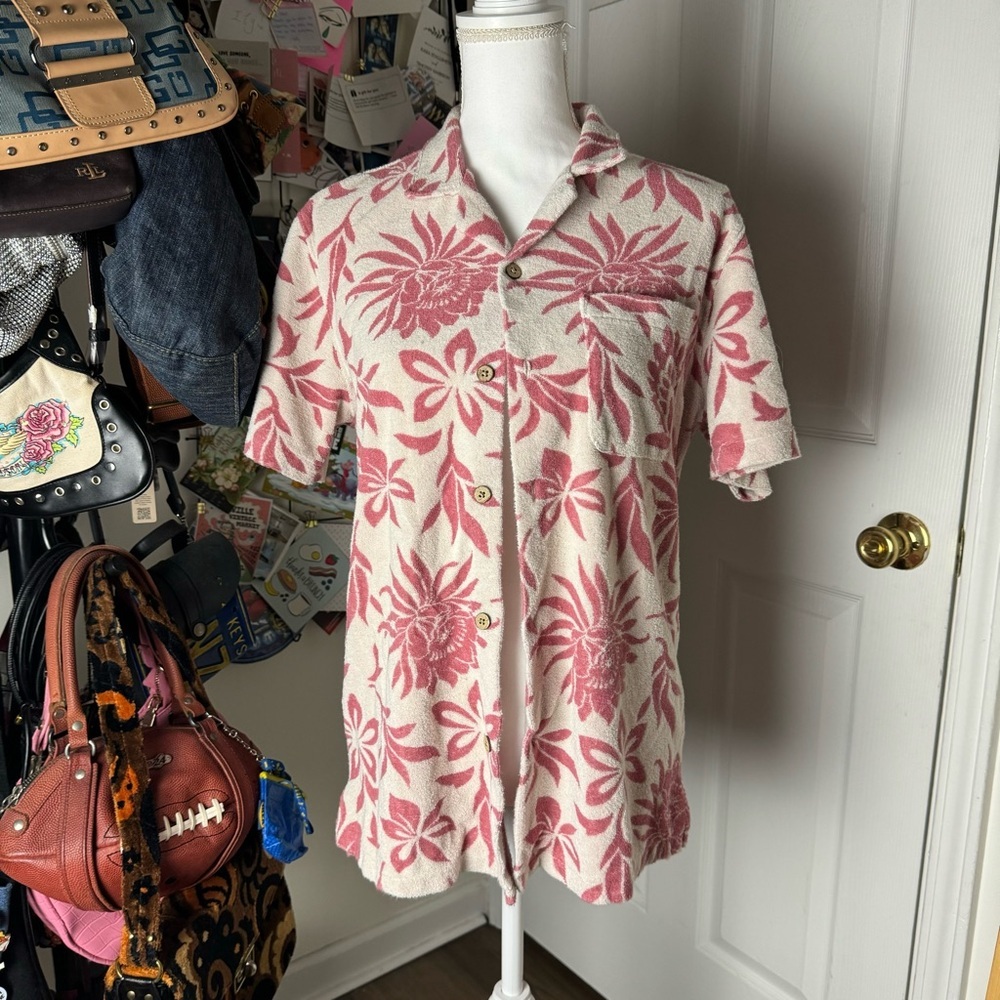 Faherty Cabana Terry Button Up Small - image 7